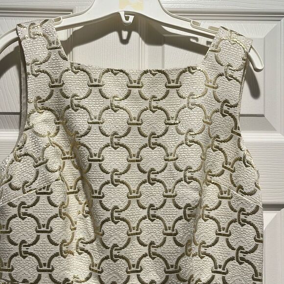 NWT Talbots Women’s Sleeveless Metallic Gold Link Dress Size 8. - Picture 2 of 9